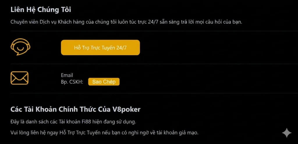 Đăng Nhập V8Poker Nhanh Chóng, An Toàn 2026 6 Liên hệ V8poker để được chăm sóc trực tuyến